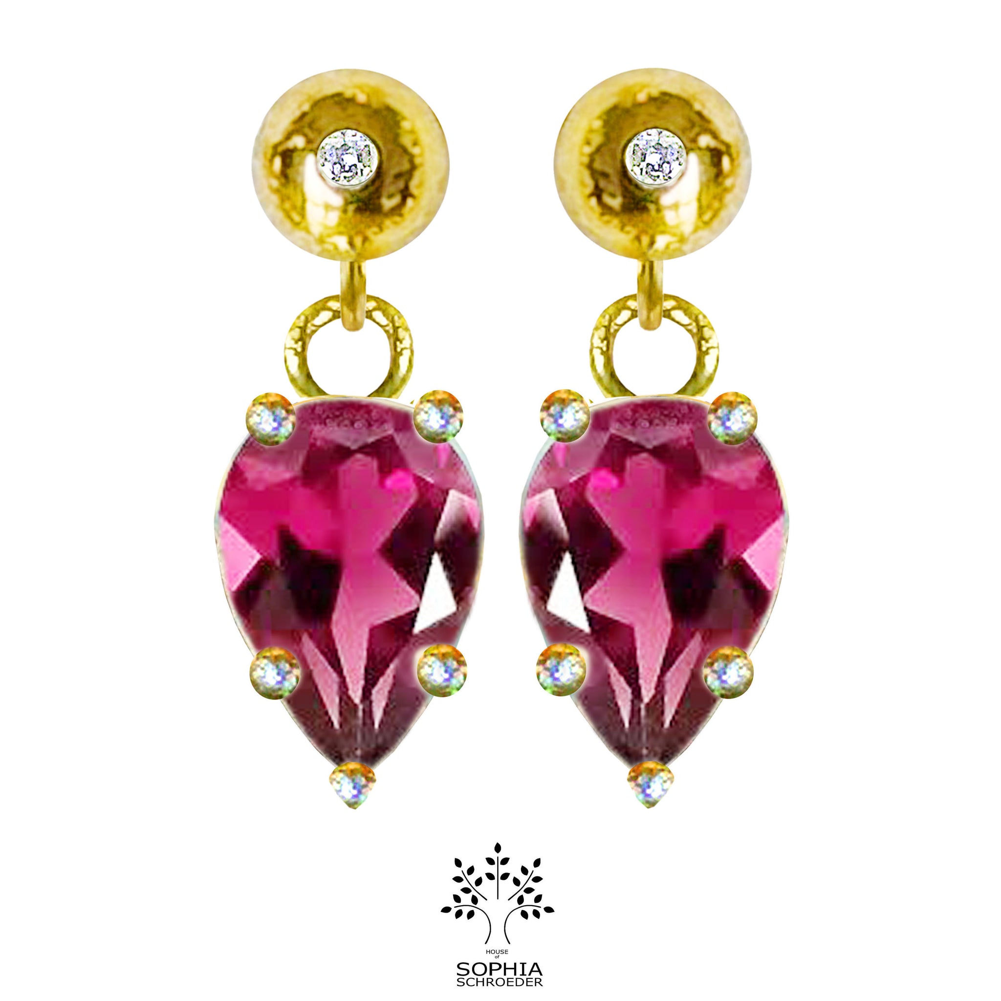 Diamond Dew Ear Pin with dangling Spear