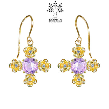Lovechild Flower Cross Ear hooks