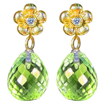 Lovechild Ear Stud with dangling Microfacet Precious Stone