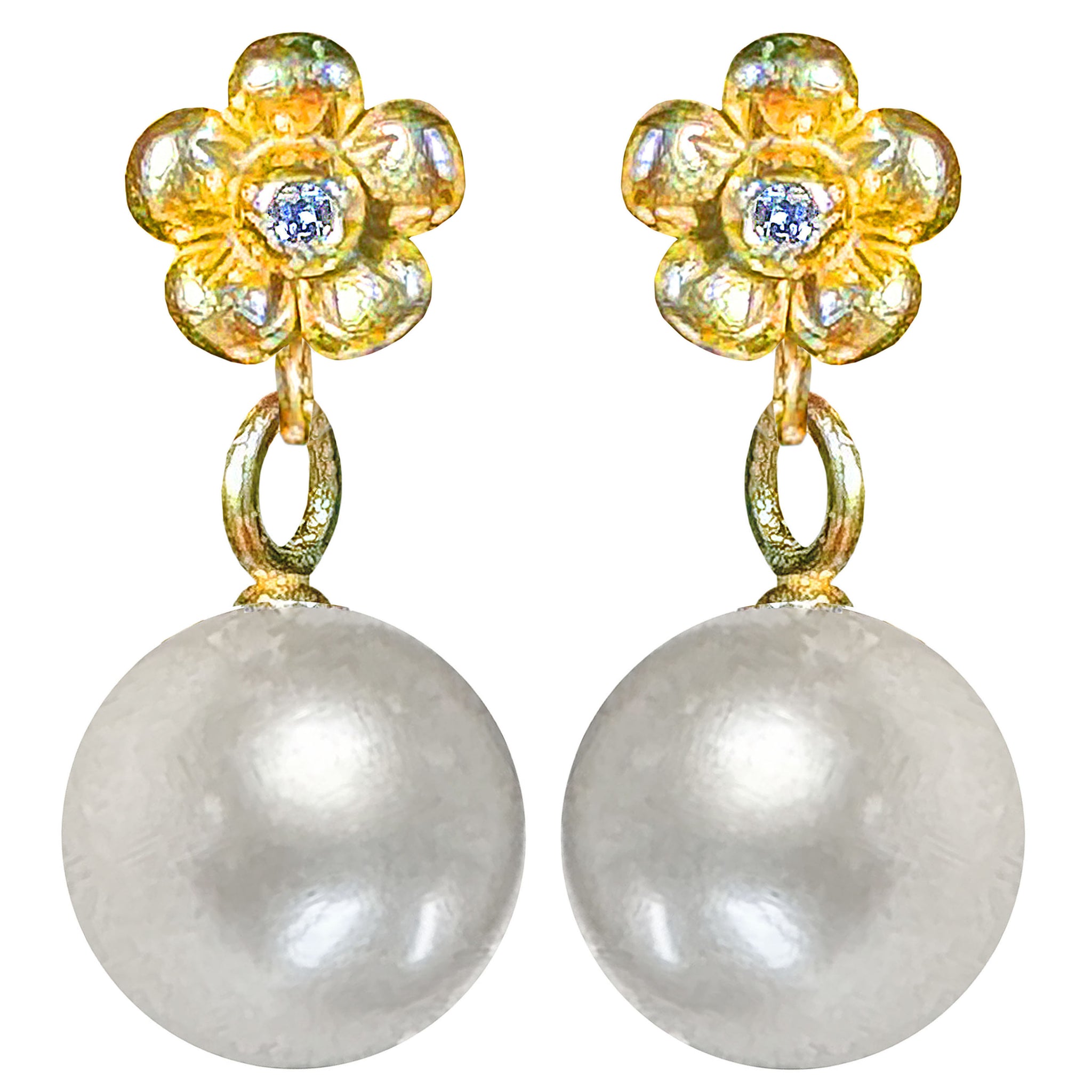 Lovechild Basic ear pin with dangling Freshwater Pearl