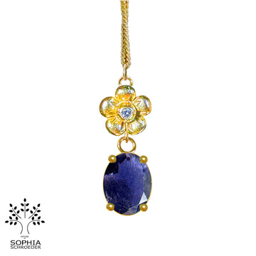 Lovechild basic Pendant with a dangling fitted oval Precious Stone