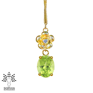 Lovechild basic Pendant with a dangling fitted oval Precious Stone