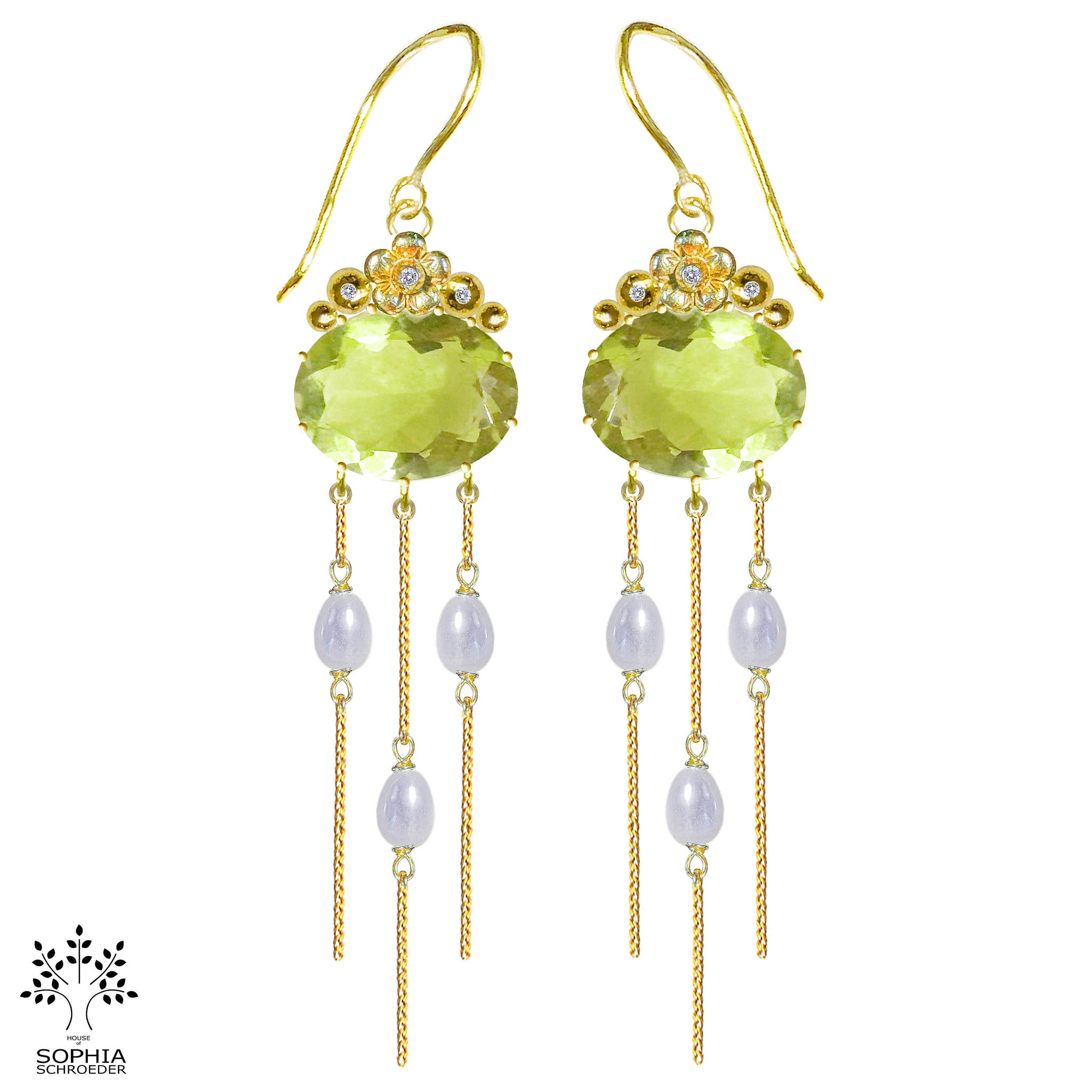 Lovechild Crescent Moon occasional earring with dangling chain