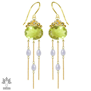 Lovechild Crescent Moon occasional earring with dangling chain