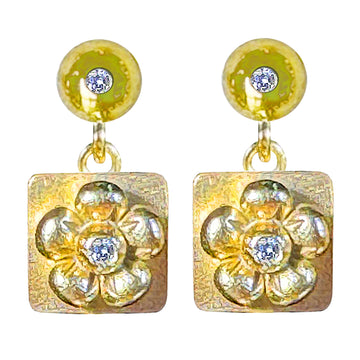 Diamond Dew Ear Stud with dangling Lovechild Treasure