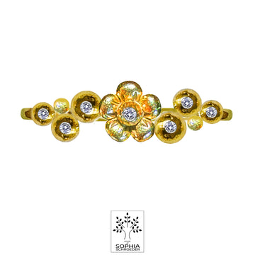 Diamond Dew Ear Stud with dangling Lovechild  Sparkle