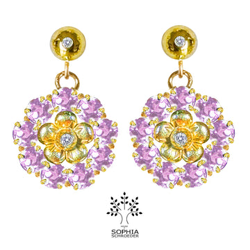 Diamond Dew Ear Stud with dangling Lovechild Halo