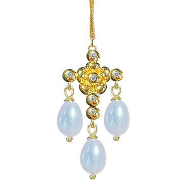 Lovechild Pendant Diamond Cross with Freshwater Rice Pearls