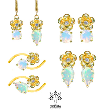 Diamond Dew and Lovechild Ring with Ethiopian Opals