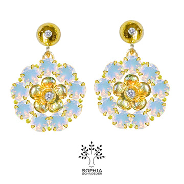 Diamond Dew Ear Stud with dangling Lovechild Halo