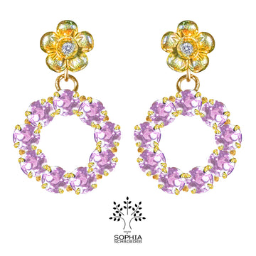 Lovechild Ear Pin with Halo of Precious Stones