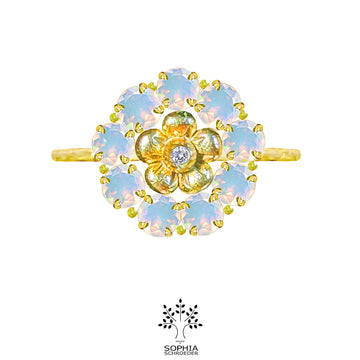 Lovechild Halo Ring with Precious Stones