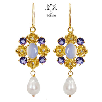 Lovechild Nostalgia earhooks with dangling Baroque Freshwater Pearls