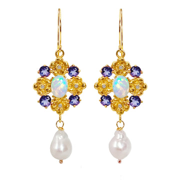 Lovechild Nostalgia earhooks with dangling Baroque Freshwater Pearls