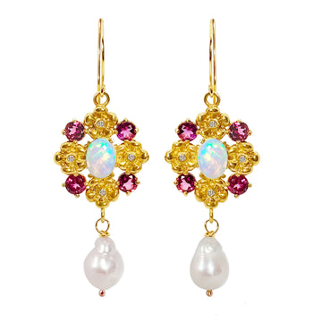 Lovechild Nostalgia earhooks with dangling Baroque Freshwater Pearls