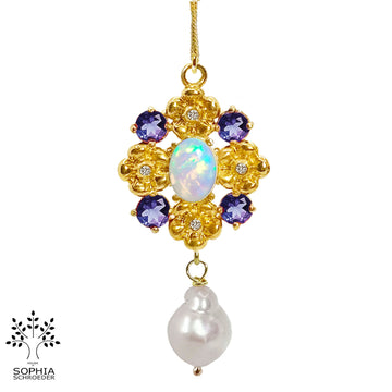 Lovechild Nostalgia Pendant with dangling Baroque Freshwater pearl