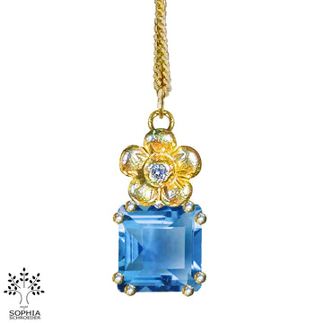Lovechild pendant with square precious stone