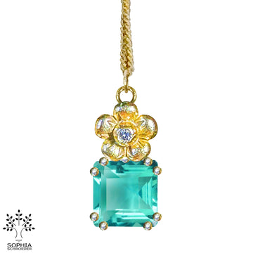Lovechild pendant with square precious stone