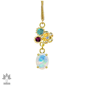 Lovechild Fly me to the Moon mixed Ear Hook with dangling Ethiopian Opal