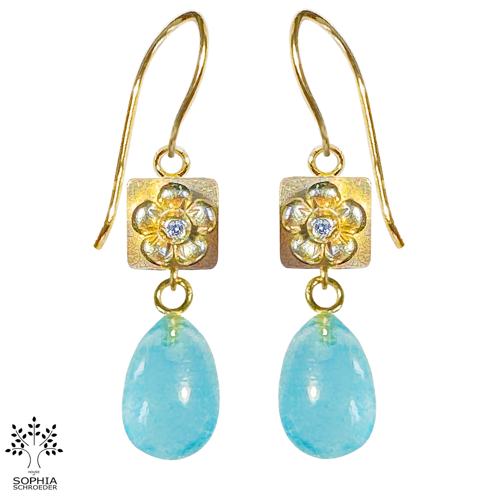 Lovechild Treasure Earrings with dangling smoothed Stone