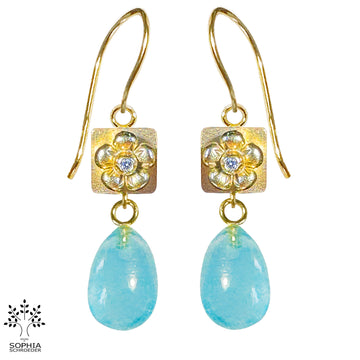 Lovechild Treasure Earrings with dangling smoothed Stone