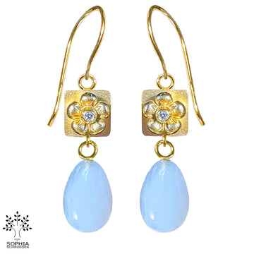 Lovechild Treasure Earrings with dangling smoothed Stone