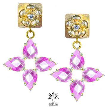 Lovechild Treasure ear stud with dangling Clover