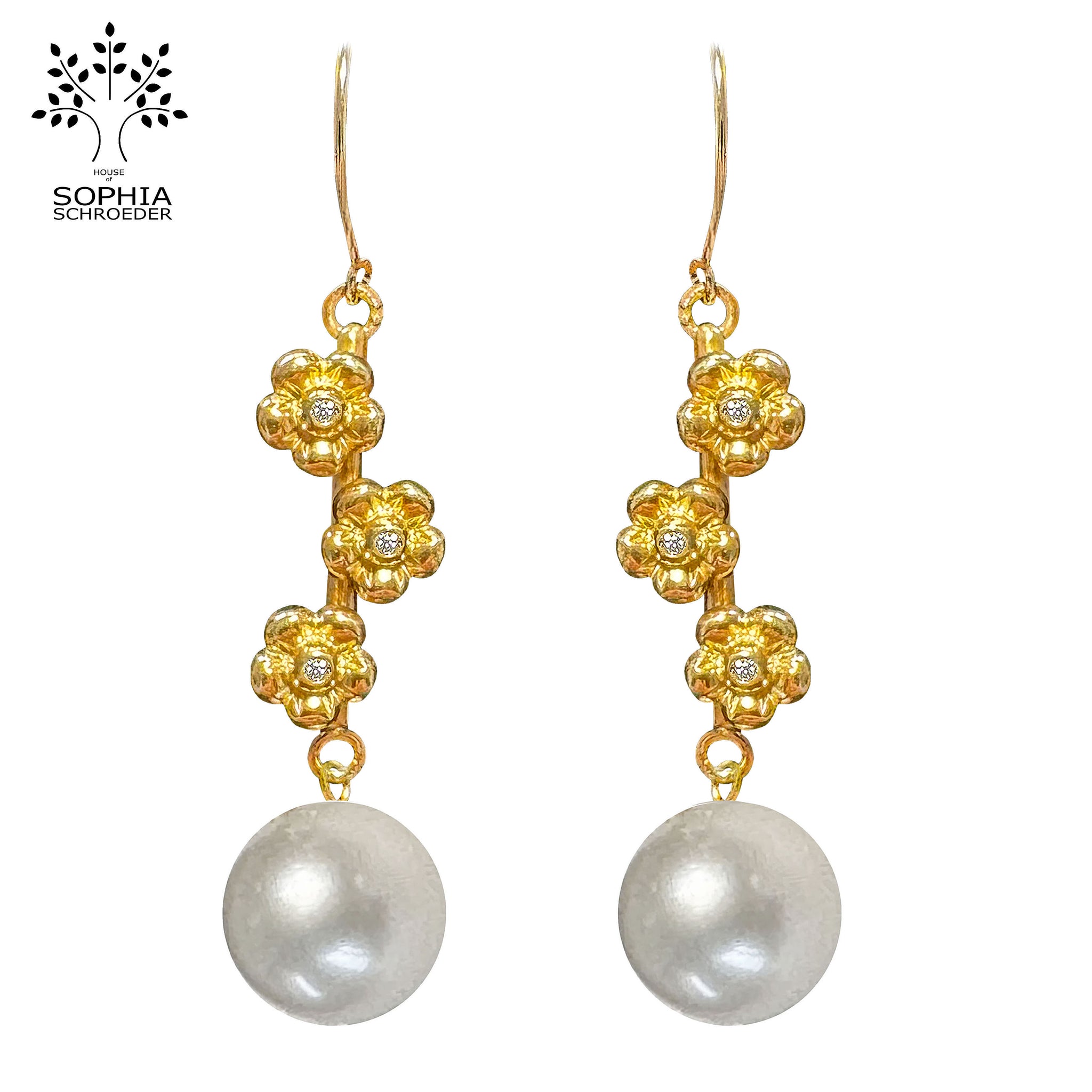 Lovechild Stick Earring with dangling Freshwater Pearl