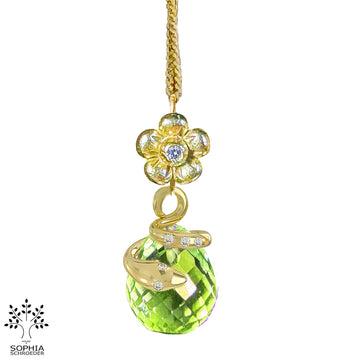 Lovechild pendant with dangling Temptress and microfacet precious stone