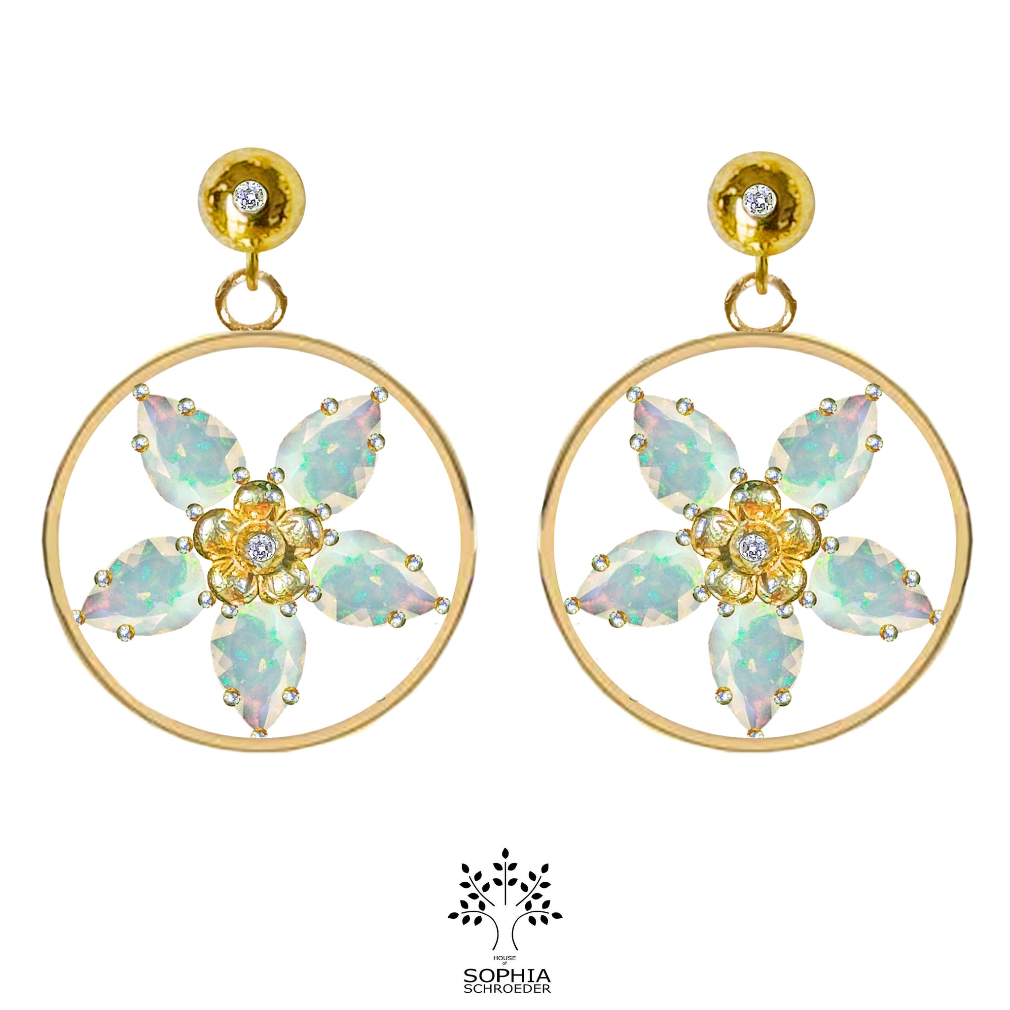 Lovechild Wheel with Diamond Dew  Ear Stud