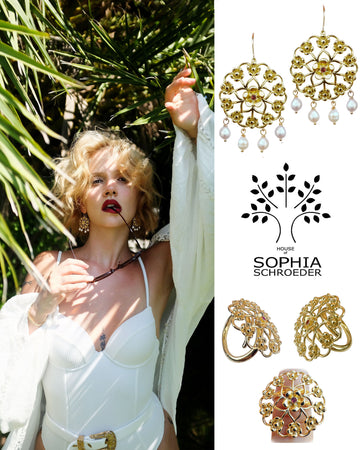 Lovechild Mandala Necklace with dangling Freshwater Pearls