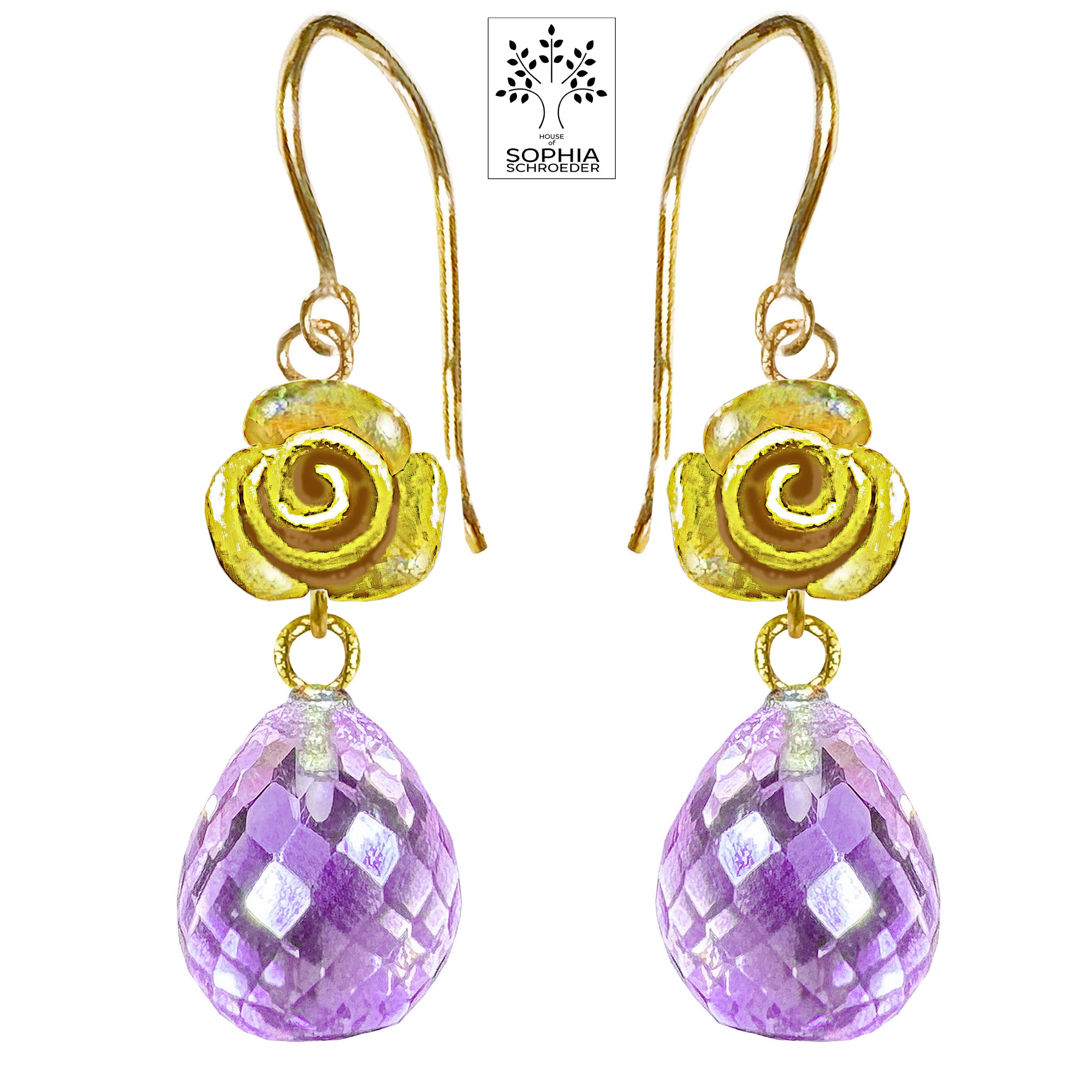 Rosebud Basic Ear Stud with dangling Stone