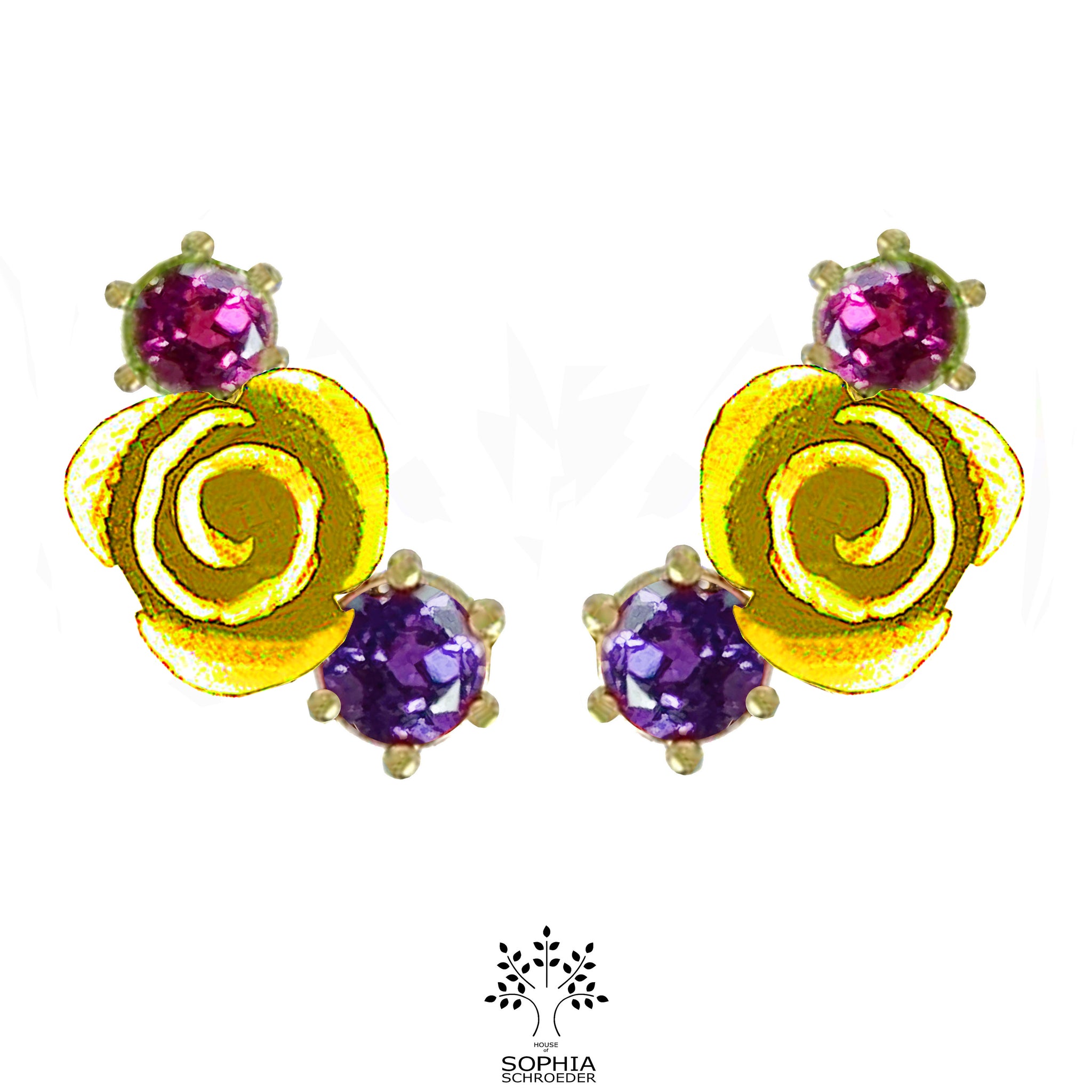 Rosebud Cluster Ear Studs