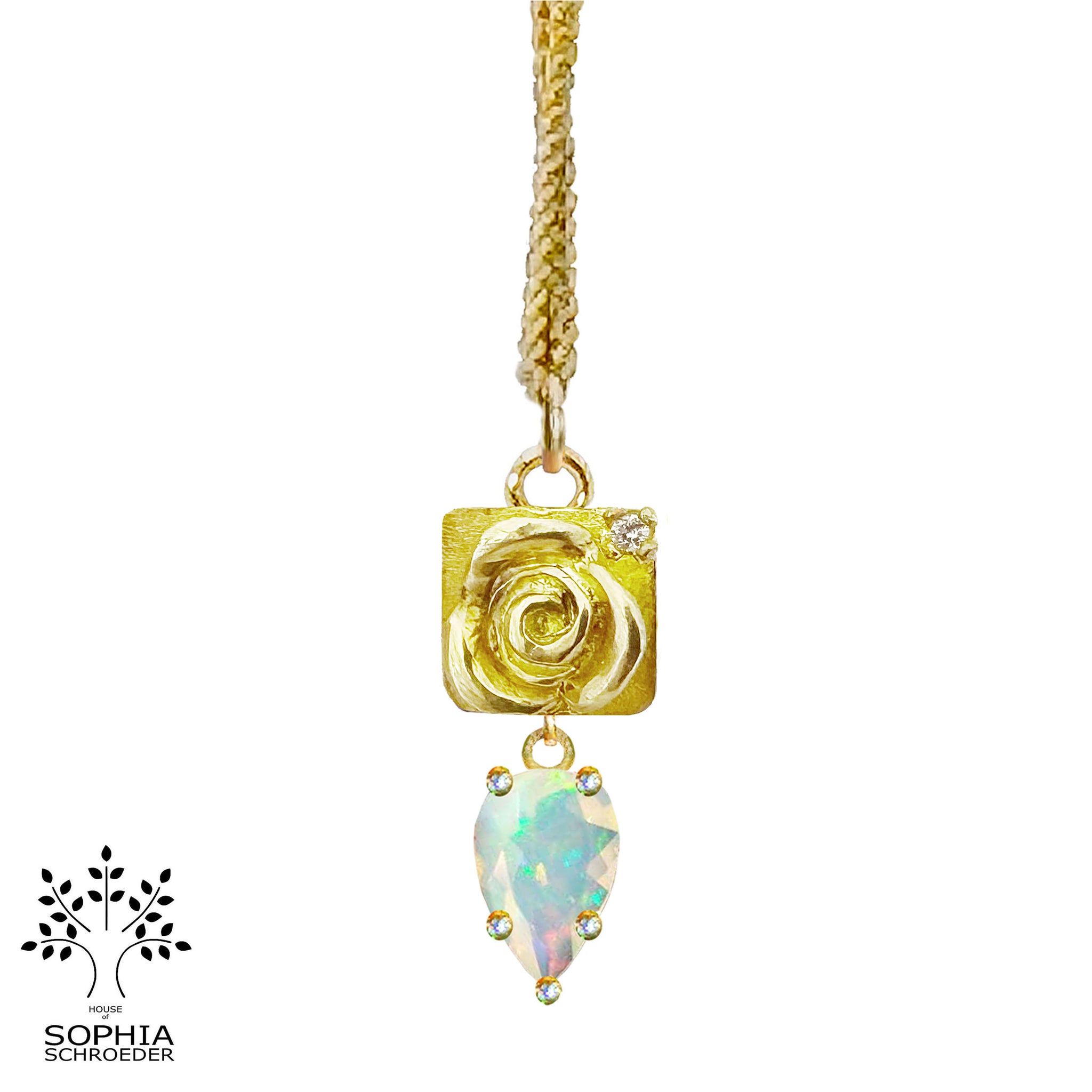 Rosebud Treasure Pendant with dangling Spear