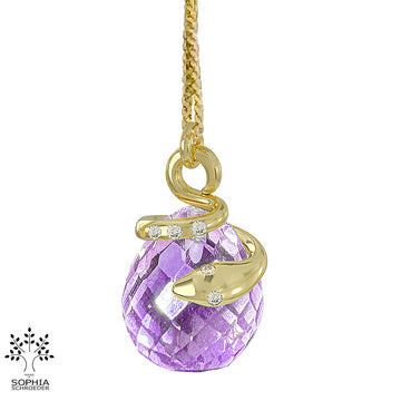 Temptress pendant with dangling microfacet precious stone